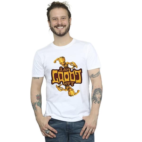 Marvel Mens Guardians Of The Galaxy Groot Inverted Grain T-Shirt