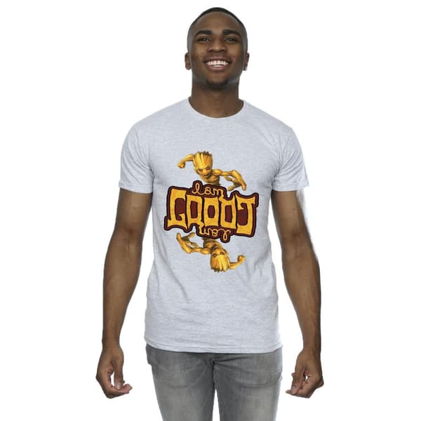 Marvel Mens Guardians Of The Galaxy Groot Inverted Grain T-Shirt