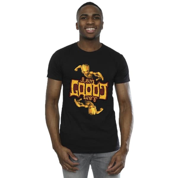 Marvel Mens Guardians Of The Galaxy Groot Inverted Grain T-Shirt