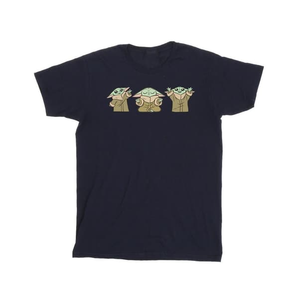 Star Wars Girls The Mandalorian Grogu Poses T-shirt i bomull
