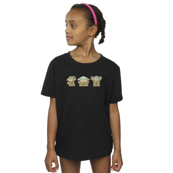 Star Wars Girls The Mandalorian Grogu Poses T-shirt i bomull