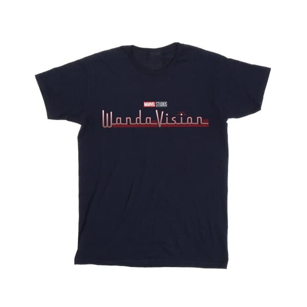 Marvel Mens WandaVision Logo T-Shirt Navy Blue XXL