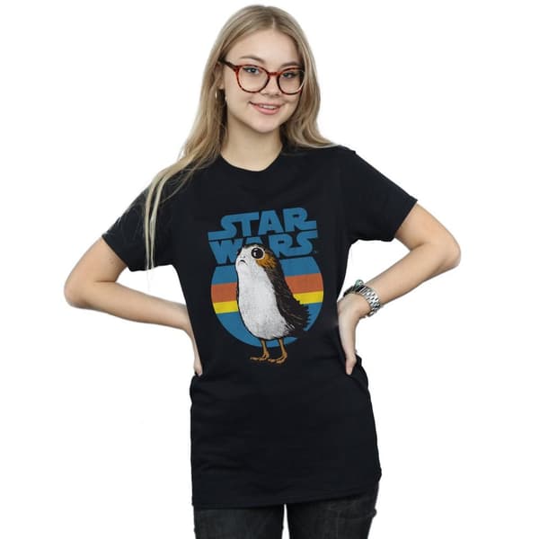 Star Wars Womens/Ladies The Last Jedi Porg Cotton Boyfriend T-Shirt