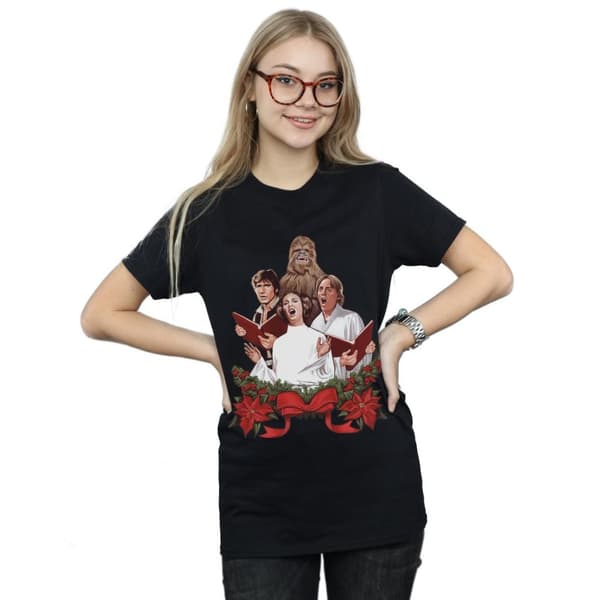Star Wars Dam/dam Christmas Carols Boyfriend-T-shirt i bomull