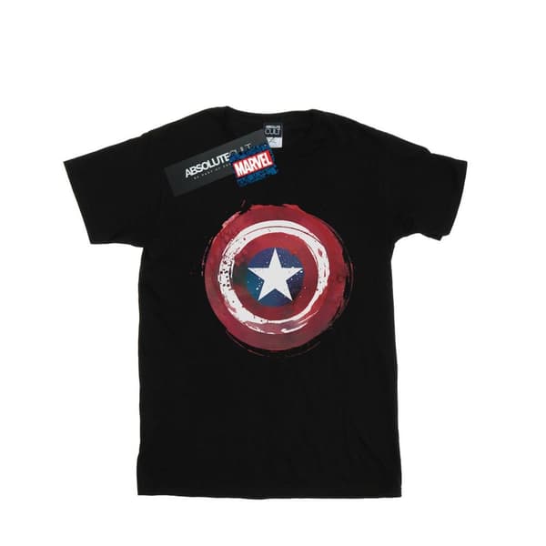 Marvel Mens Captain America Splatter Shield T-Shirt