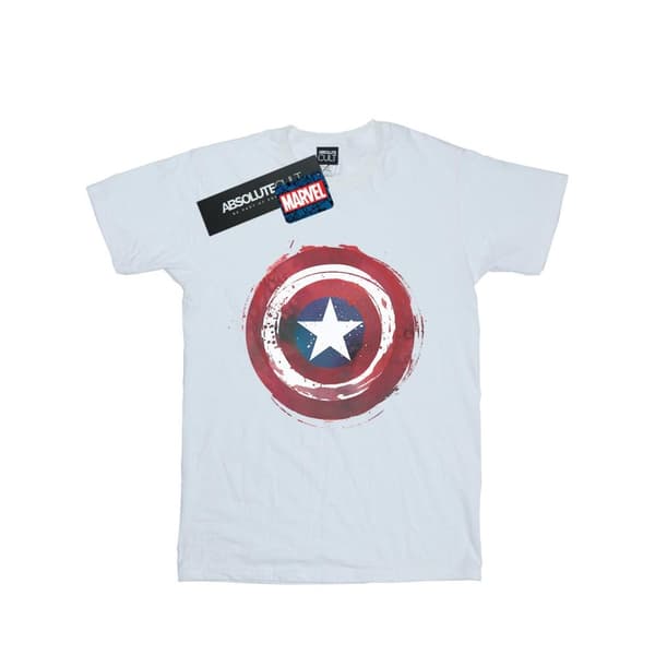 Marvel Mens Captain America Splatter Shield T-Shirt