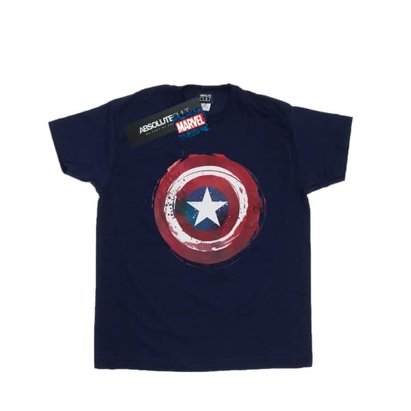 Marvel Mens Captain America Splatter Shield T-Shirt