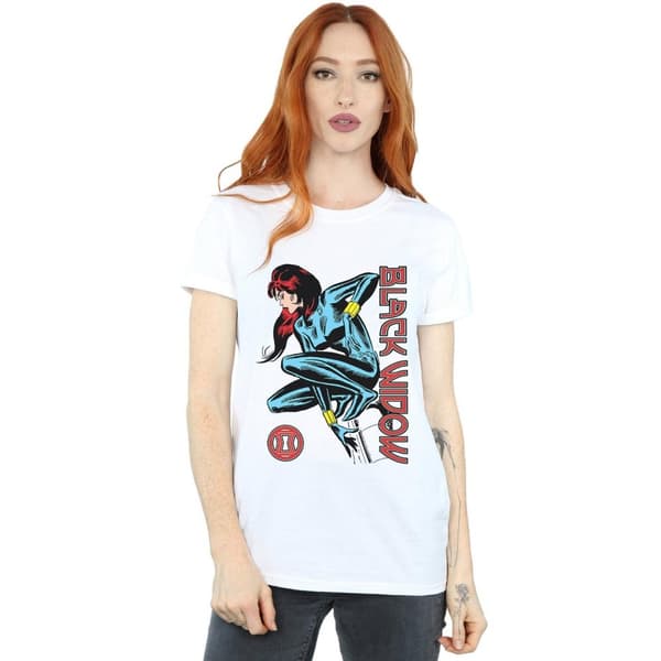 Marvel Womens/Ladies Black Widow In Action Cotton Boyfriend T-Shirt