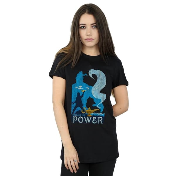 Disney Womens/Ladies Aladdin Movie Unleash The Power Cotton Boyfriend T-Shirt