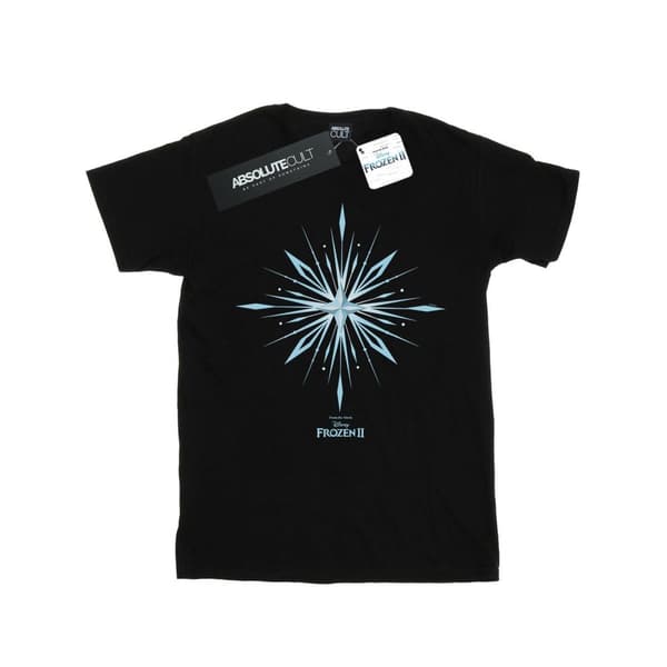 Disney Mens Frozen 2 Elsa Signature Snowflake T-Shirt Black M