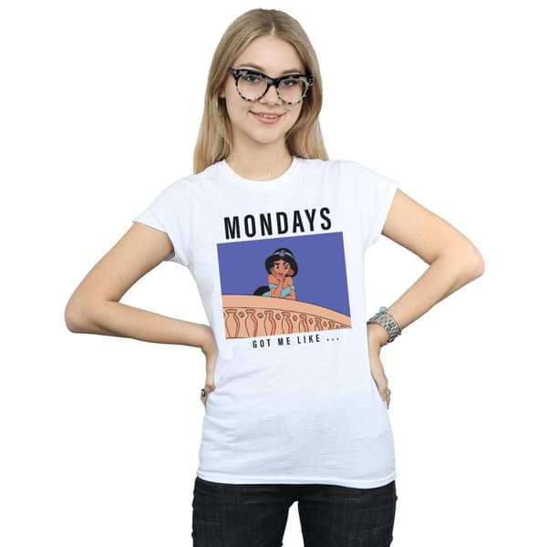 Disney Princess Dam/Jasmine Mondays Got Me Like - T-shirt i bomull