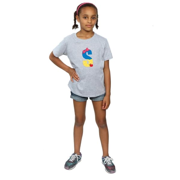 Disney T-shirt i bomull för flickor med alfabetet S för Snow White
