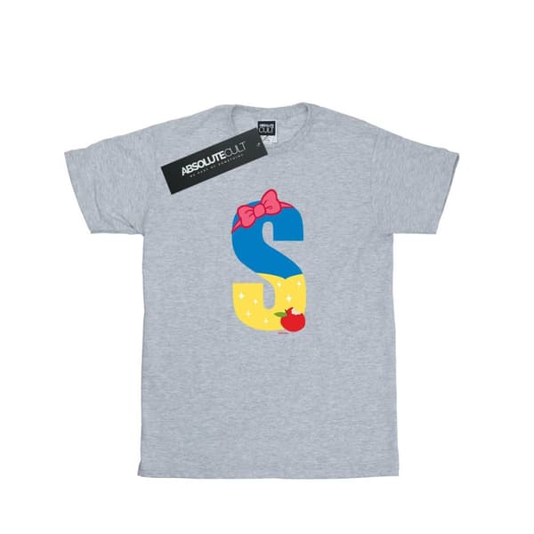 Disney T-shirt i bomull för flickor med alfabetet S för Snow White