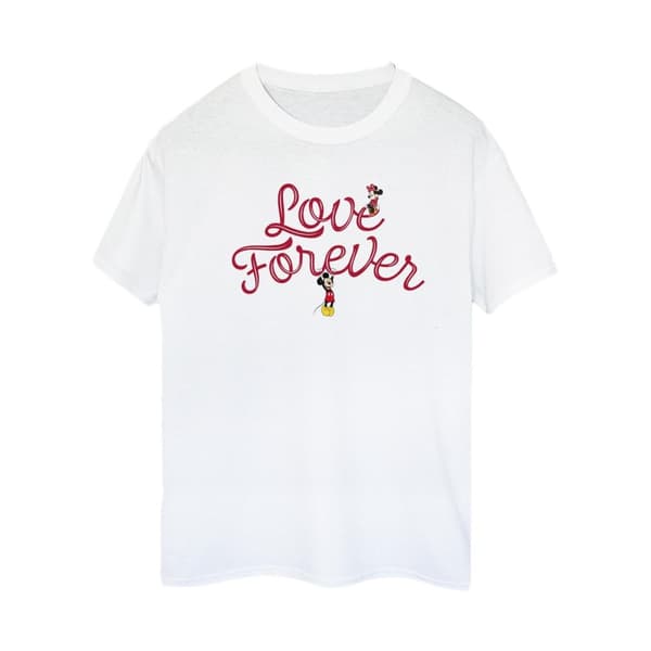 Disney Dam/Tjej Musse Pigg Love Forever Boyfriend T-shirt i bomull
