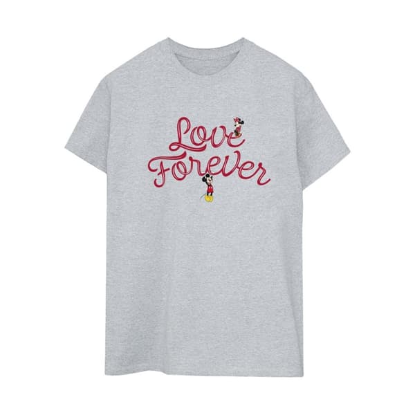 Disney Dam/Tjej Musse Pigg Love Forever Boyfriend T-shirt i bomull