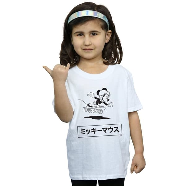 Disney Girls Mickey Mouse Skating Cotton T-Shirt