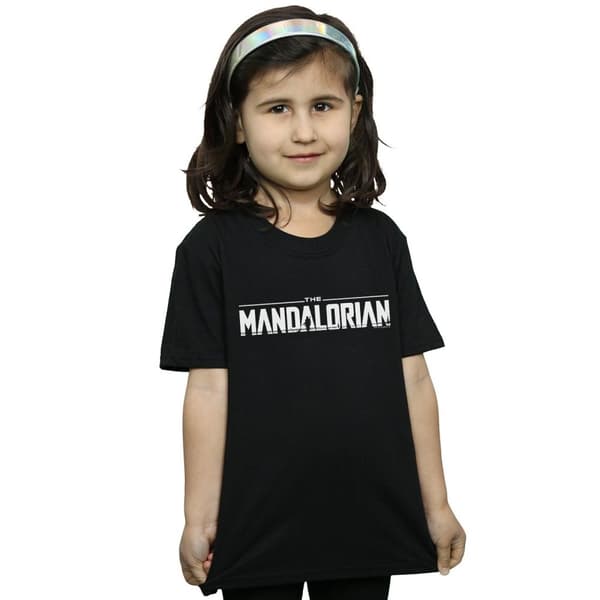 Star Wars T-shirt i bomull med Mandalorian-logotyp för flickor