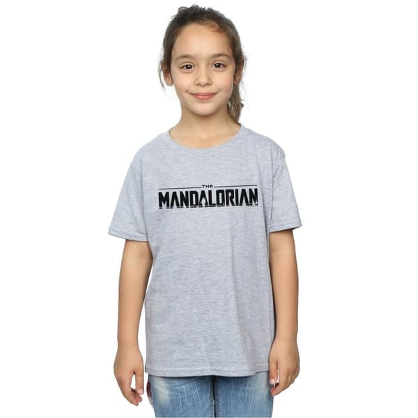 Star Wars T-shirt i bomull med Mandalorian-logotyp för flickor
