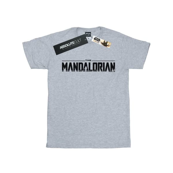 Star Wars T-shirt i bomull med Mandalorian-logotyp för flickor