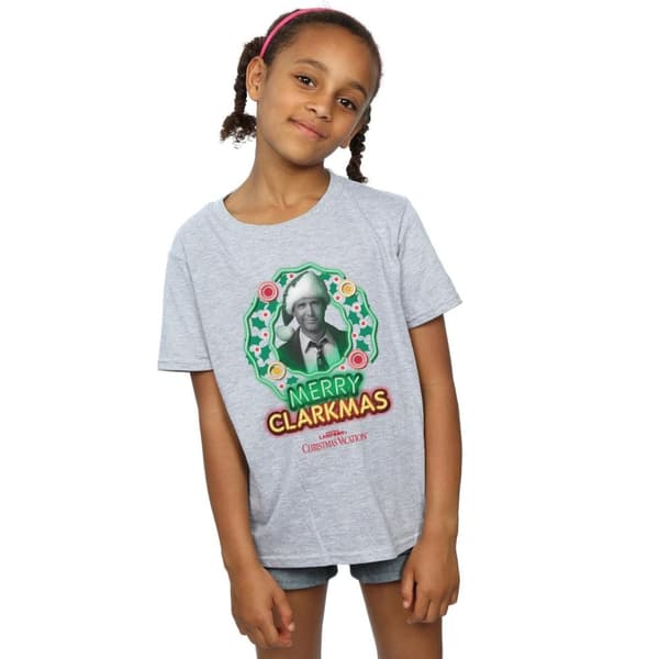 National Lampoon´s Christmas Vacation Girls Greyscale Clarkmas Cotton T-Shirt