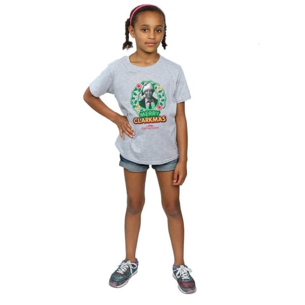 National Lampoon´s Christmas Vacation Girls Greyscale Clarkmas Cotton T-Shirt