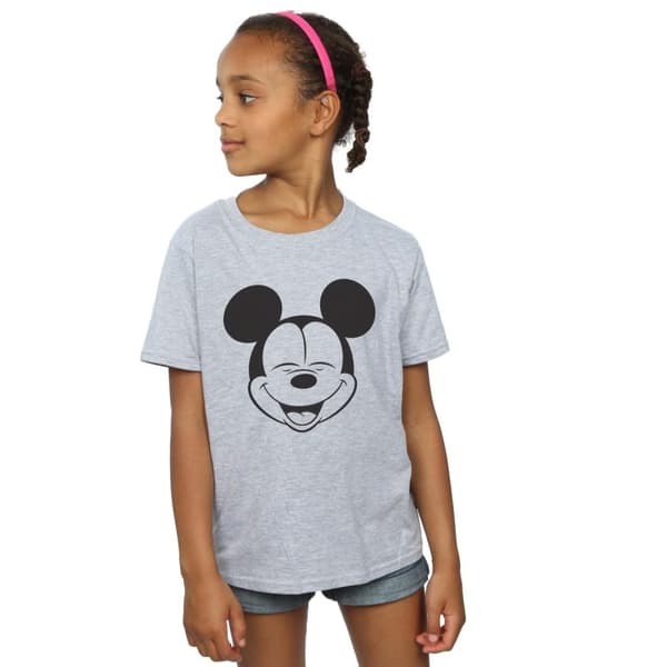 Disney Girls Mickey Mouse Closed Eyes Cotton T-Shirt