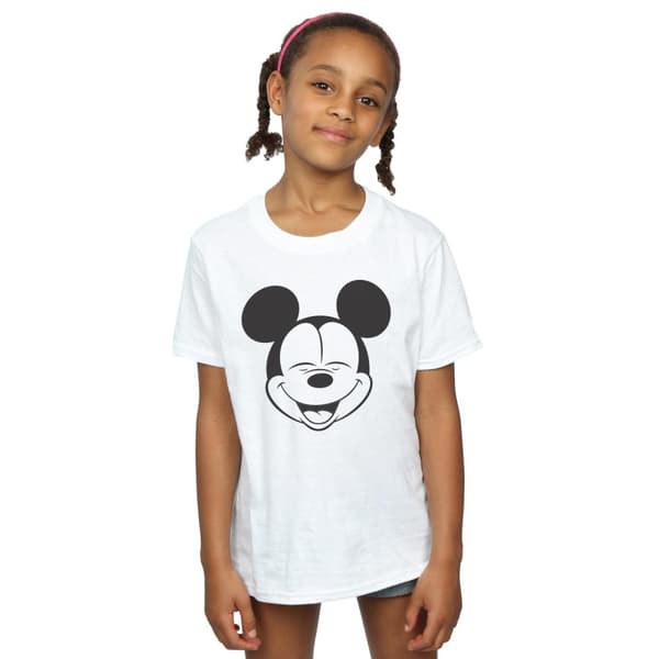 Disney Girls Mickey Mouse Closed Eyes Cotton T-Shirt