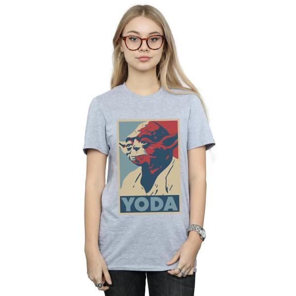 Star Wars Womens/Ladies Yoda Poster Cotton Boyfriend T-Shirt