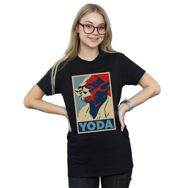 Star Wars Womens/Ladies Yoda Poster Cotton Boyfriend T-Shirt