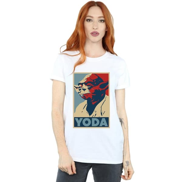 Star Wars Womens/Ladies Yoda Poster Cotton Boyfriend T-Shirt