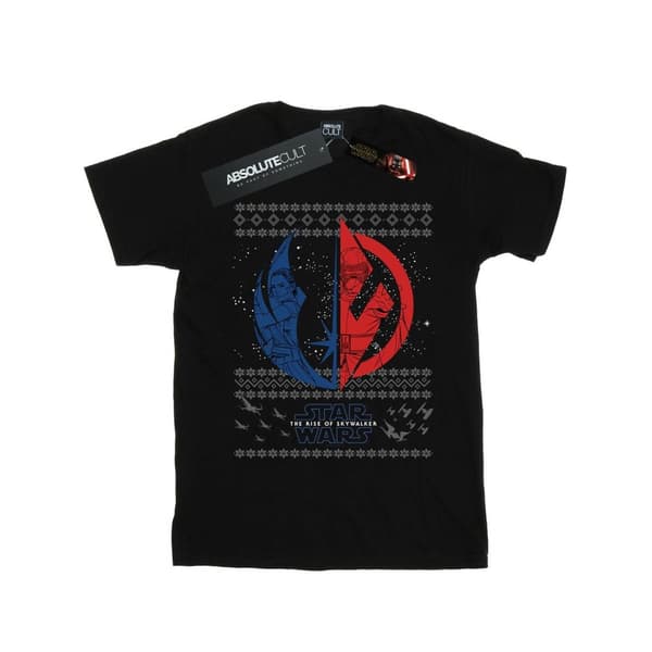 Star Wars The Rise Of Skywalker Christmas Split Symbol T-shirt i bomull för flickor Black 7-8 Years