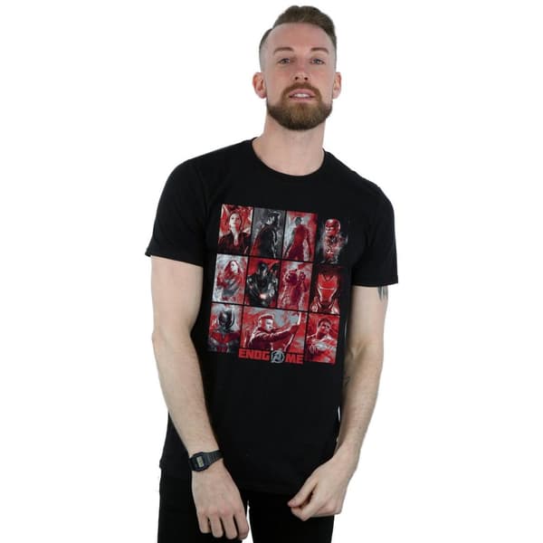 Marvel Mens Avengers Endgame Brushed Panels T-Shirt