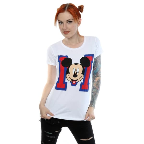 Disney Womens/Ladies Mickey Mouse M Face Cotton T-Shirt