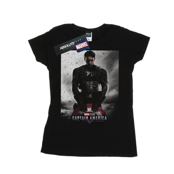 Marvel Studios Womens/Ladies Captain America The First Avenger Poster Cotton T-Shirt