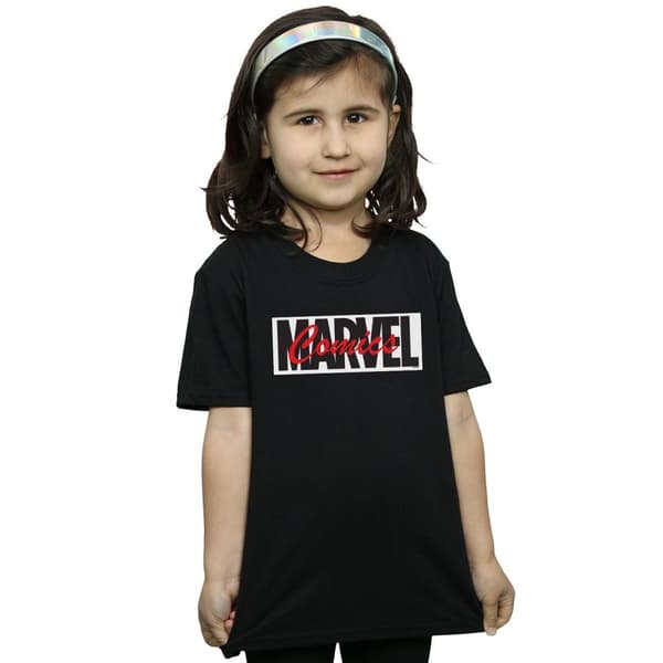 Marvel Girls Red Font Logo Cotton T-Shirt