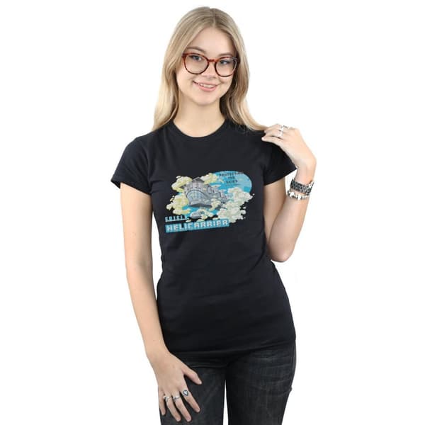 Marvel Womens/Ladies S.H.I.E.L.D. Hellicarrier Protecting The Skies Cotton T-Shirt