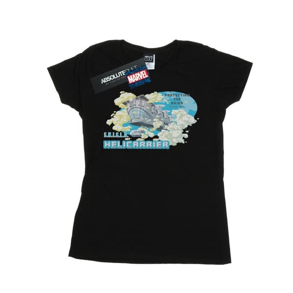 Marvel Womens/Ladies S.H.I.E.L.D. Hellicarrier Protecting The Skies Cotton T-Shirt