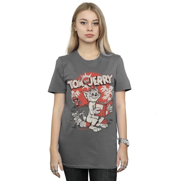 Tom And Jerry Womens/Ladies Rocket Prank Cotton Boyfriend TShirt CDON