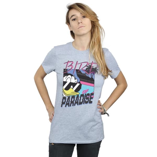 Disney Dam/Tjej Donald Duck Paradisfågel Bomull Boyfriend T-shirt