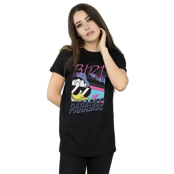 Disney Dam/Tjej Donald Duck Paradisfågel Bomull Boyfriend T-shirt