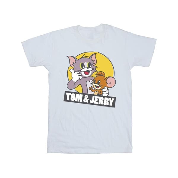 Tom And Jerry T-shirt i bomull med Sketch-logotyp för flickor