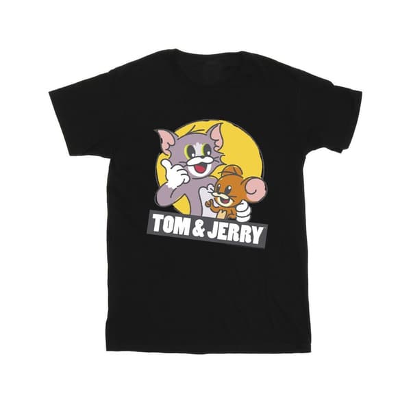Tom And Jerry T-shirt i bomull med Sketch-logotyp för flickor
