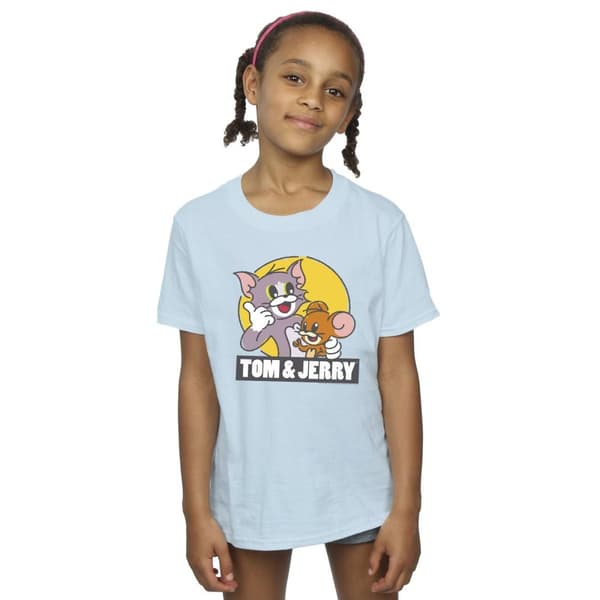 Tom And Jerry T-shirt i bomull med Sketch-logotyp för flickor