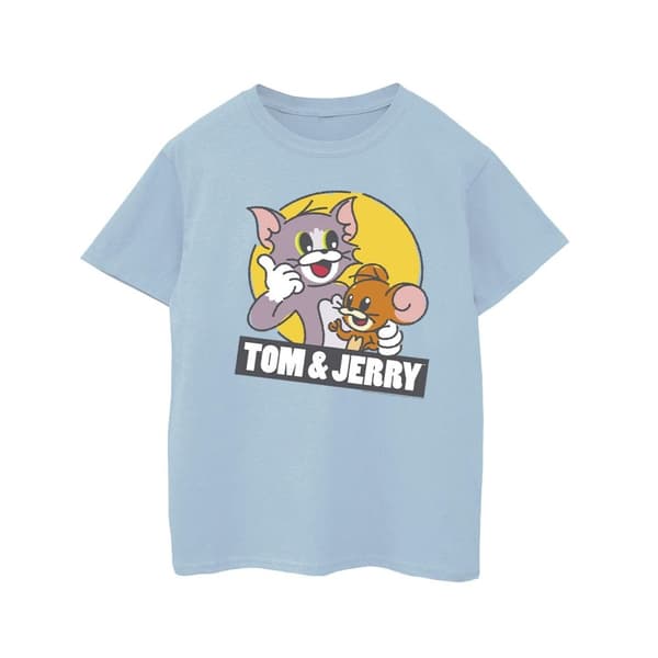 Tom And Jerry T-shirt i bomull med Sketch-logotyp för flickor