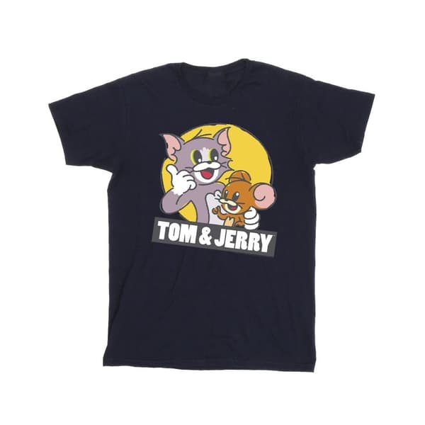 Tom And Jerry T-shirt i bomull med Sketch-logotyp för flickor