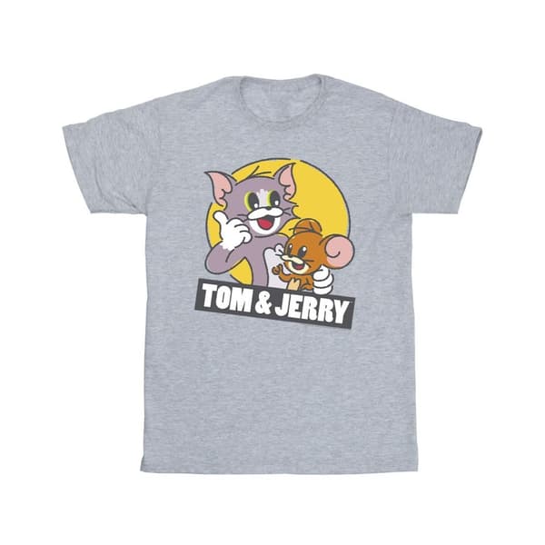 Tom And Jerry T-shirt i bomull med Sketch-logotyp för flickor