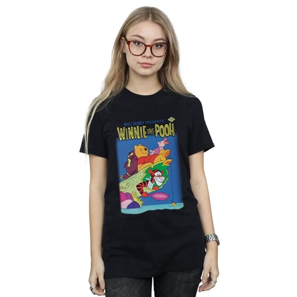 Disney Dam/kvinnor Winnie The Pooh Poster Boyfriend T-shirt i bomull
