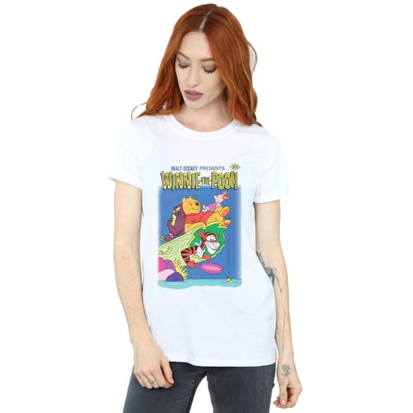 Disney Dam/kvinnor Winnie The Pooh Poster Boyfriend T-shirt i bomull