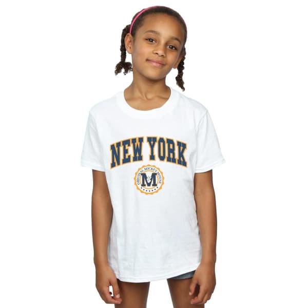 Disney Girls Mickey Mouse New York Seal Cotton T-Shirt