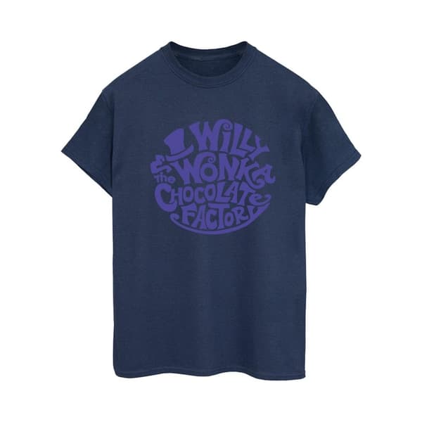 Willy Wonka & The Chocolate Factory Womens/Ladies Typed Logo Cotton Boyfriend T-Shirt